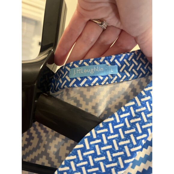 J. Mclaughlin Gisel Catalina Nylon 3/4 Sleeve U-Neck Dress Blue Women Large - Picture 6 of 11